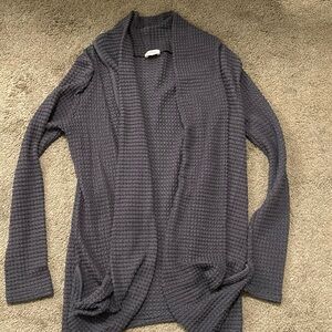 Gray knit cardigan with pockets